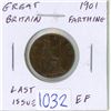 Image 1 : Great Britain. 1901 Farthing. Last issue of Queen Victoria. EF.