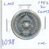 Image 1 : Laos. 1952 20 Centimes. Elephants. BU.