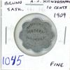 Image 1 : Bruno, Saskatchewan Merchant Token of A.J. Schwinghamer. 10 Cents, issued in 1909. Scalloped. Fine.