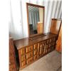 Image 1 : Vintage dresser, w/ mirror - 68"W x 18.5"D x 30.5"H - Mirror - 30"x41.5"