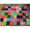 Image 1 : #1273 - Vintage fortrel patchwork quilt top.  110"x 89".  6" squares.