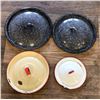 Image 1 : #1275 - Lot of 4 vintage enamel lids.  10 1/2", 10", 8 1/2" and 6 1/2".