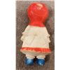 Image 2 : #1277 - Vintage Stahlwood rubber squeaky doll.  Sunbonnet, polka dot dress. 8".  Made in Taiwan.