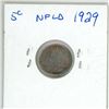 Image 1 : NFLD 1929 silver five cent VF-EF