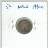 Image 1 : NFLD 1940 c silver five cent VF-EF