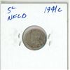 Image 1 : NFLD 1941c  silver five cent VF-EF