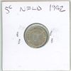 Image 1 : NFLD 1942 silver five cent EF-AU