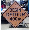 Image 1 : Begin Detour 400m. Highway Sign
