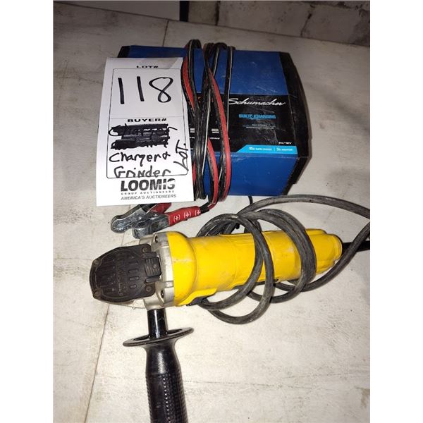 DEWALT GRINDER & SCHUMACHER CHARGER S/2
