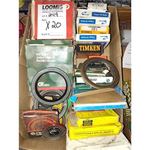 S/20 PIECE ASSORTED NEW SEALS & BEARING PARTS