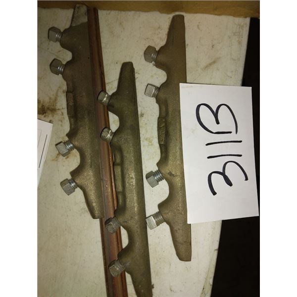 NEW BRONZE BRASS ELECTRICAL CLAMP SET FOR BRIDGE CRANE