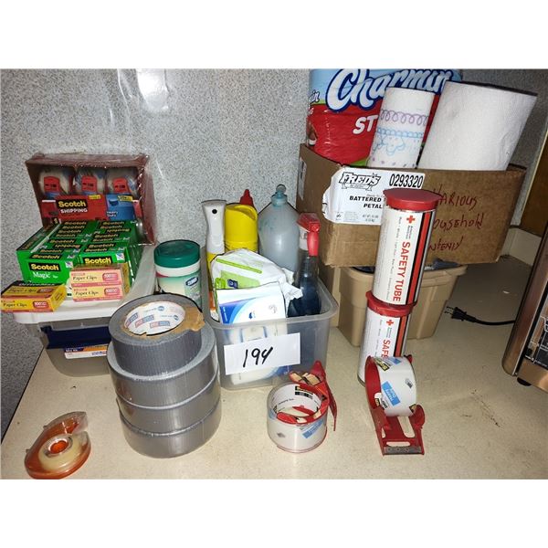 TAPE & HOME ITEMS LOT