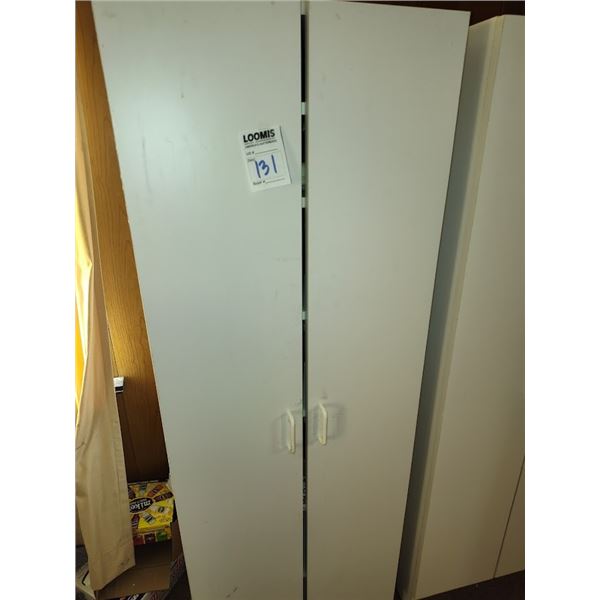 WHITE STORAGE CABINET W/ SHELVES