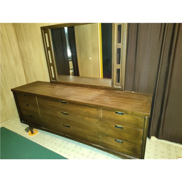 MID CENTURY DRESSER WITH MIRROR