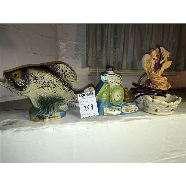 COLLECTOR BOTTLES & RESIN ANGEL FOUNTAIN