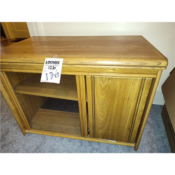 OAK GLASS DOOR STAND