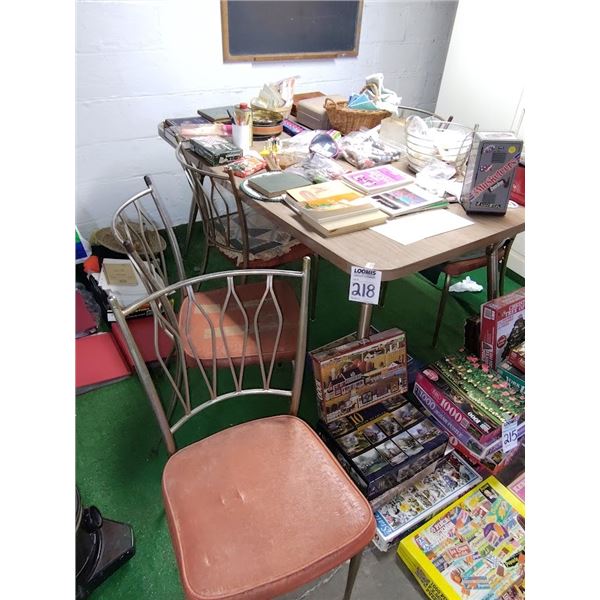 VINTAGE APPROX. 1960'S TABLE CHROME W/5 CHAIRS