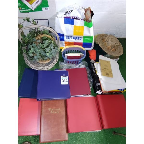 assorted merchandise mostly empty photo albums