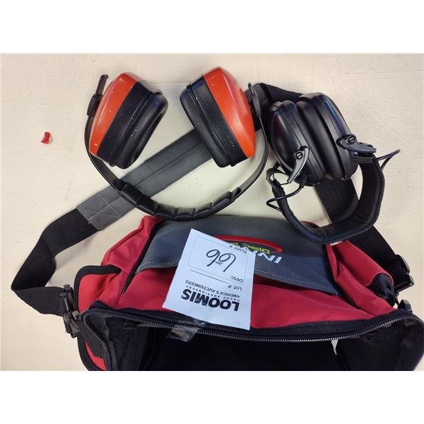 S/3 NYLON CARRY BAG &  2 X SHOOTER'S EAR PROTECTION HEAD PHONES