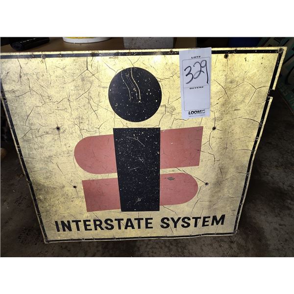 VINTAGE METAL INTERSTATE SYSTEM TRUCKING CO. SIGN
