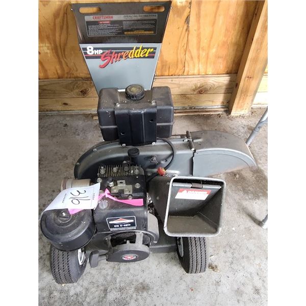 CRAFTSMAN 8 HP SHREDDER & CHIPPER