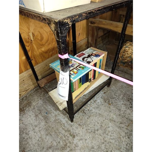 Steel work table approx. 25"W, X 33"H,X 24"D