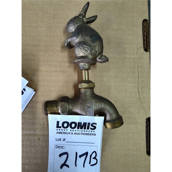 ANTIQUE BRASS RABBIT WATER FIXTURE