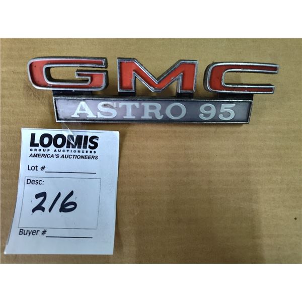 VINTAGE GMC ASTRO 95 METAL LOGO EMBLEM
