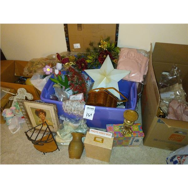 ASSORTED SEASONAL DECOR & WREATHS