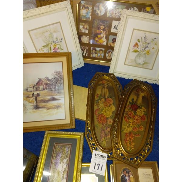 LARGE COLLECTION OF FRAMED ART & FRAMES