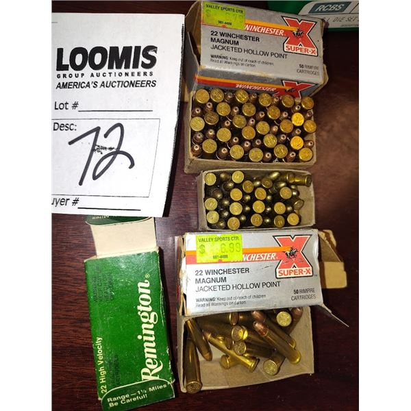 OVER 100 ROUNDS OF ASST   22  AMMO