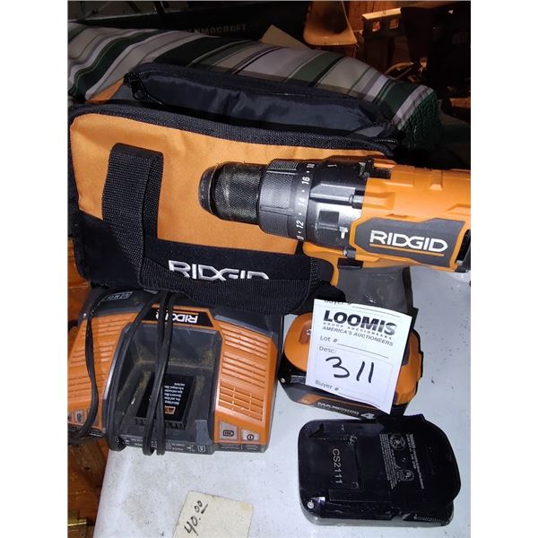 RIDGID R/C DRILL W/ CHARGER & CASE
