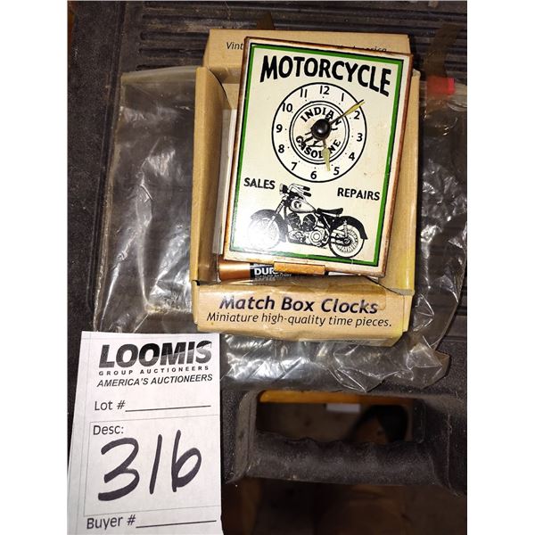 VINTAGE MATCHBOX INDIAN METAL MINI CLOCK