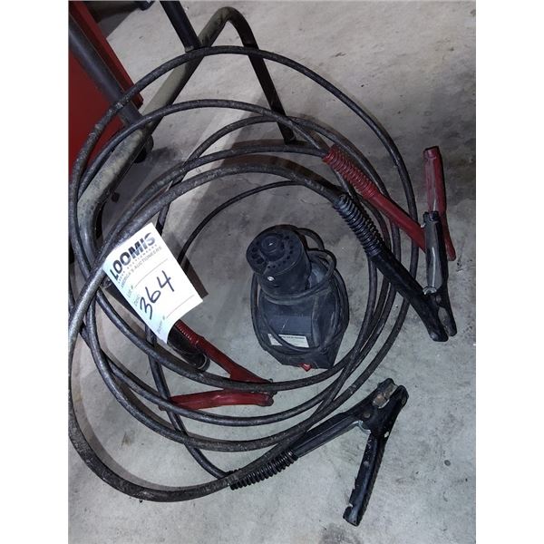 SET OF 2 JUMPER CABLES & DRILL BIT SHAPENER