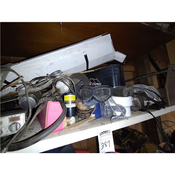 SHELF OF CB'S PARTS & OTHER ITEMS