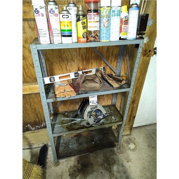 BUNDLE: SHELF, SAW, TOOLS ETC.