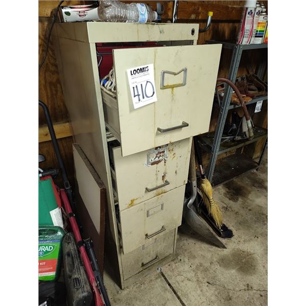 4 DRAWER METAL FILE CABINET W/CONTENTS