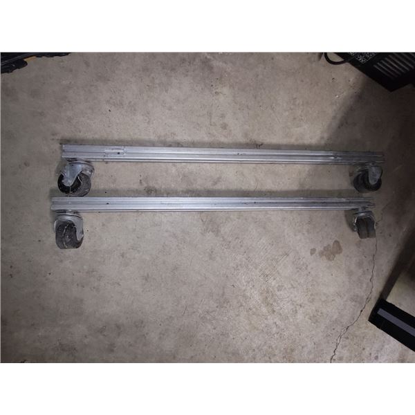 SET OF 2 ALUMINUM DOLLY BARS W/ WHEELS