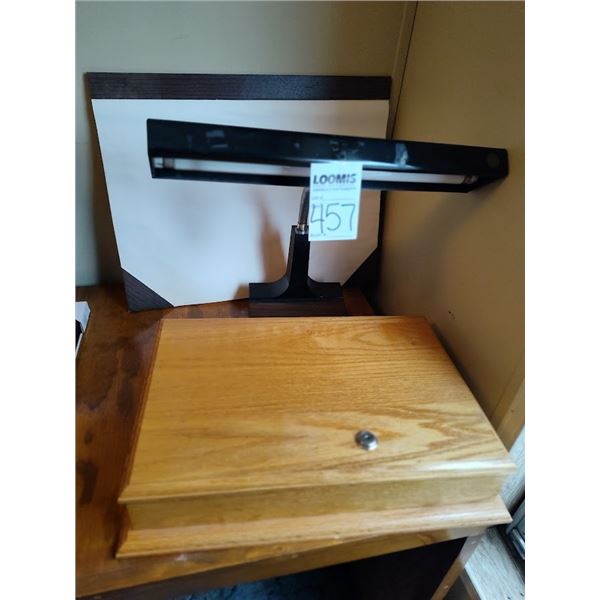 OAK BOX & DESK ITEMS