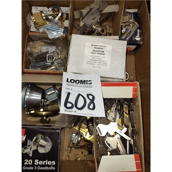 FLAT OF ASSORTED NEW LOCKSMITH ITEMS