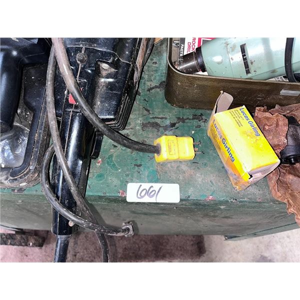 METAL WORK CART W/ ELECTRIC TOOLS & HARDWARE