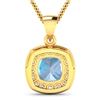 Image 3 : 14KT Yellow Gold 1.70ct Aquamarine and Diamond Pendant with Chain