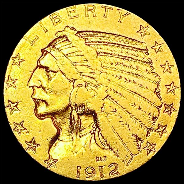1912-S $5 Gold Half Eagle NEARLY UNCIRCULATED