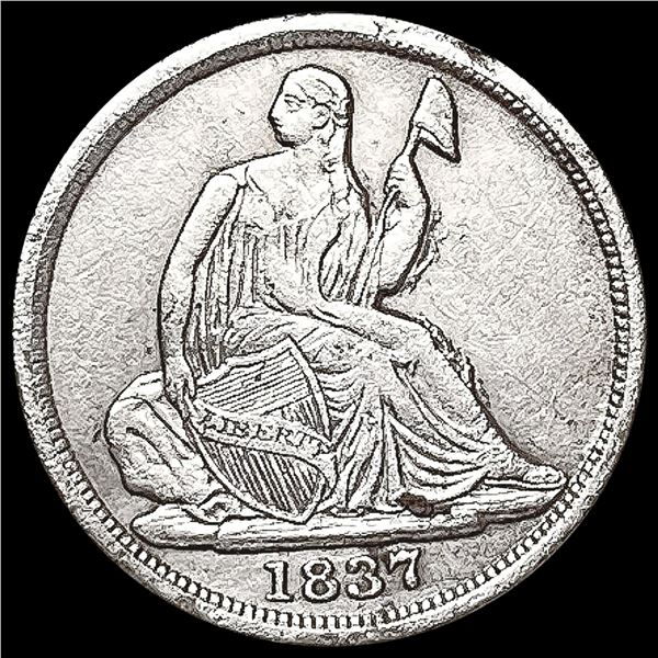 1837 Seated Liberty Half Dime NEARLY UNCIRCULATED