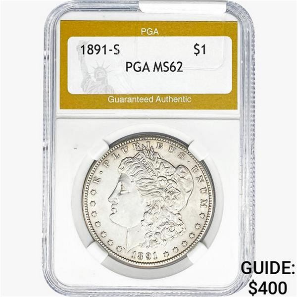 1891-S Morgan Silver Dollar PGA MS62