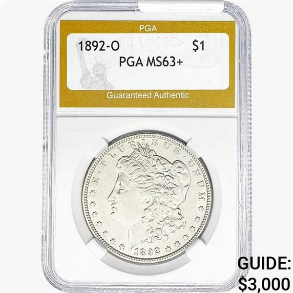 1892-O Morgan Silver Dollar PGA MS63+