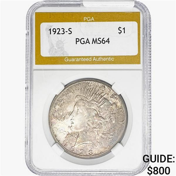 1923-S Silver Peace Dollar PGA MS64