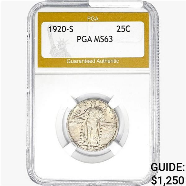 1920-S Standing Liberty Quarter PGA MS63