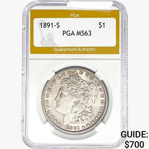 1891-S Morgan Silver Dollar PGA MS63