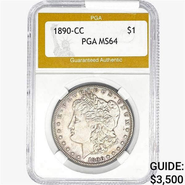 1890-CC Morgan Silver Dollar PGA MS64